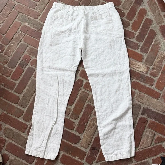 Saks Fifth Avenue White Linen Pants - Picture 4 of 5
